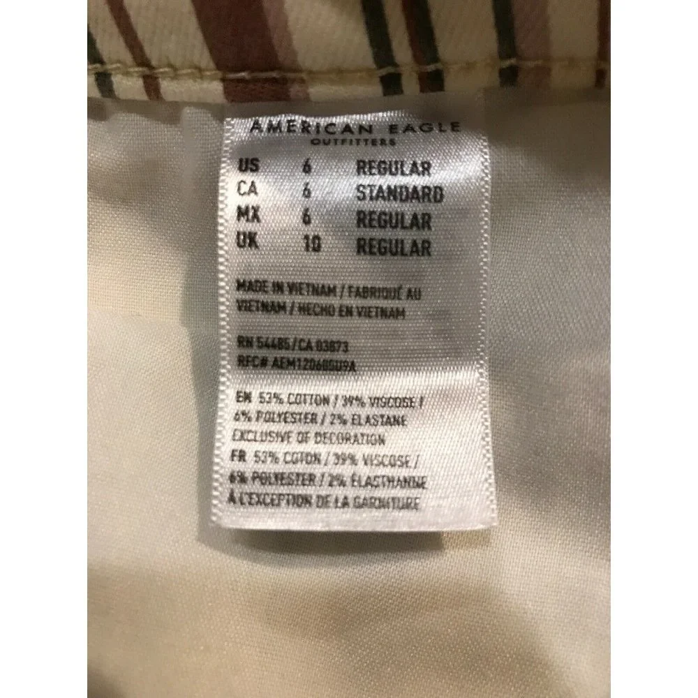 NWT AMERICAN EAGLE Next Level Stretch Hi-Rise Jegging 6R Stripe 557 - Picture 4 of 4